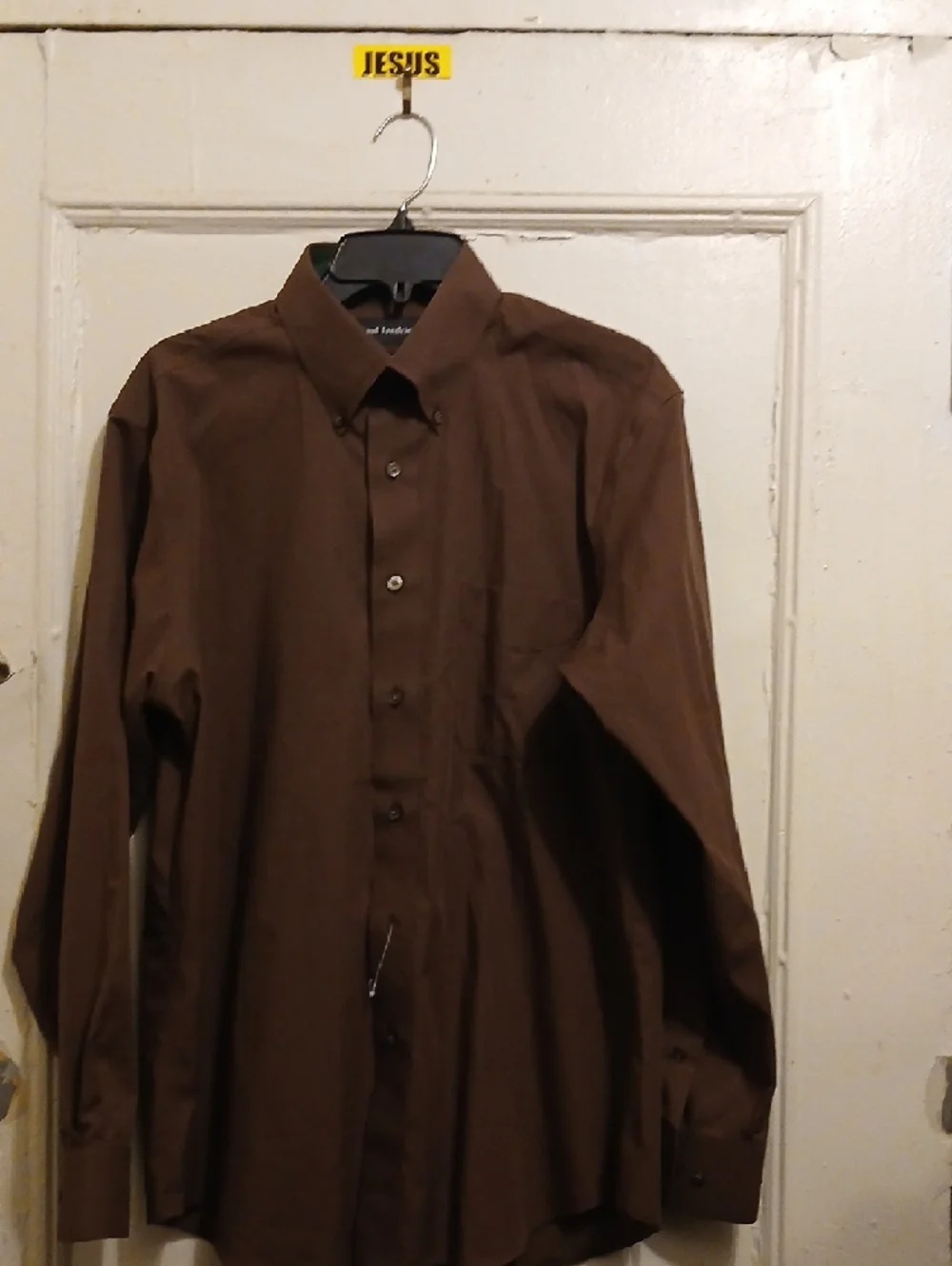 Paul Fredrick Brown Button-Down Dress Shirt with Chest Pocket - Picture 2 of 6
